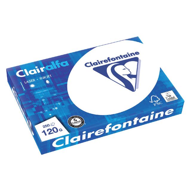 CLAIREFONTAINE - Copier Paper Clairefontaine Clairalfa A4 120GR WT | Pak une feuille de 250 | 5 pièces