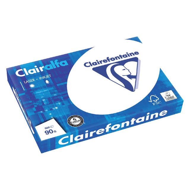 CLAIREFONTAINE - Copier Paper Clairefontaine Clairalfa A3 90GR WT | Pak une feuille de 500 | 5 pièces