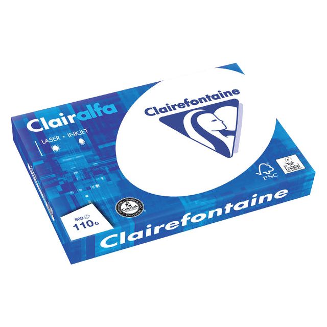 Clairefontaine - Kopieerpapier Clairalfa A3 110gr wit 500vel | 4 stuks