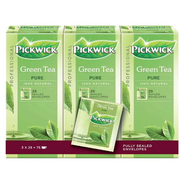 Pickwick - thé Pickwick Fair Trade Green Pure 25x1.5gr | 3 pièces