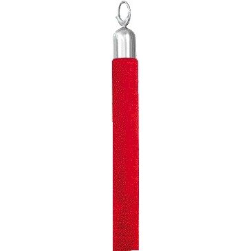 Securit - Cordon barrière 150cm rouge avec bouton chromé