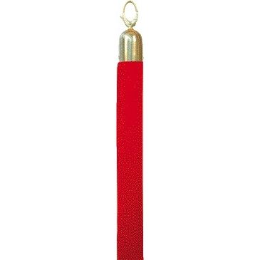 Securit - Cordón barrera 150cm rojo con botón dorado | 5 piezas
