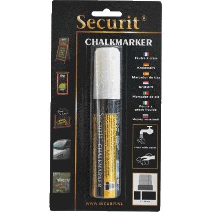 Securit - Pennarello a gesso SMA-720 block bianco in blister da 7-15 mm