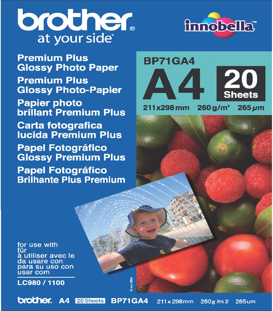 Frère - Photo Paper Brother BP -71 A4 260gr Gloss | Pack de 20 feuilles