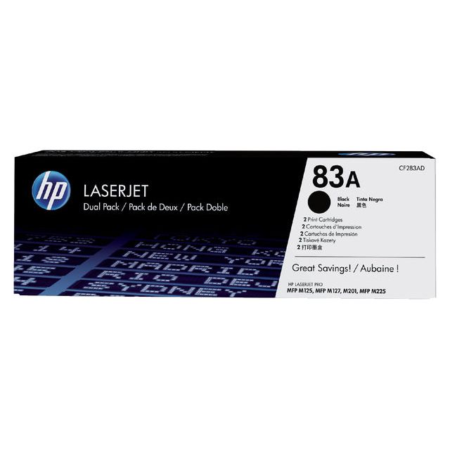 HP - Tonercartridge CF283AD 83A zwart 2x