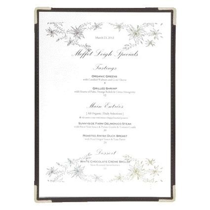 Securit - Carte de menu A4 1 pièce pour 2 pages transparente 3 pièces