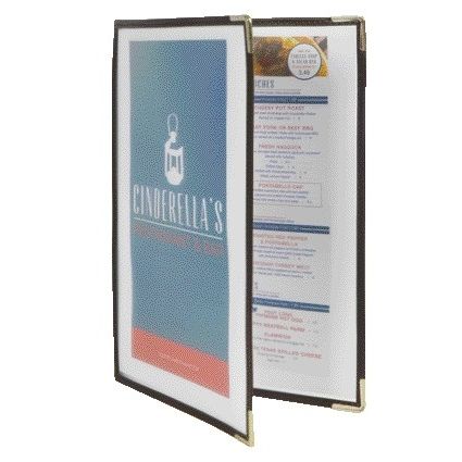 Securit - Scheda menu A4 in 2 parti per 4 pagine trasparente 3 pezzi