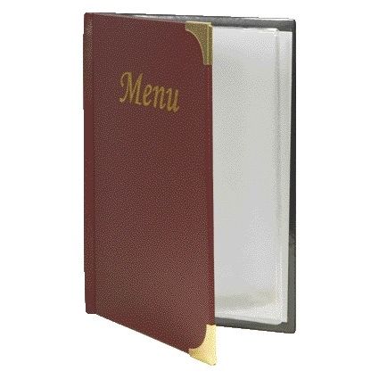 Securit - Menu card A5 4 x 2 bags wine red