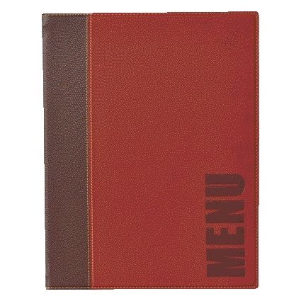 Securit - Scheda menu Trendy A5 1 x 2 buste vino rosso