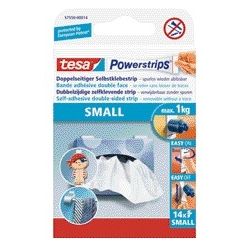 Tesa - Tiras adhesivas Powerstrips® SMALL doble cara 1kg 14 piezas