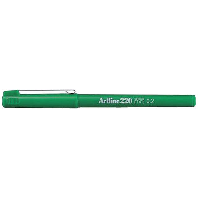 Artline - Fineliner Artline 220 autour de SF Green | Boîte extérieure une pièce 12