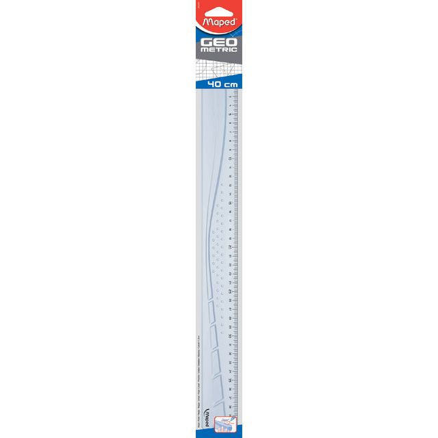 Maped - RULA Maped Geométrique 40 cm transparent | Blister un 1 morceau