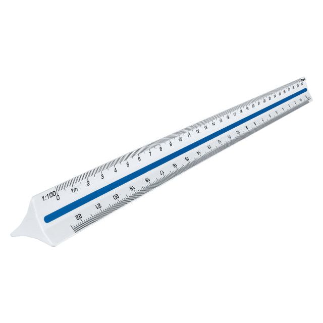 Maped - driekantige schaallat, schaalverdeling 1:20, 1:25, 1:50, 1:75, 1:100, 1:125, oranje