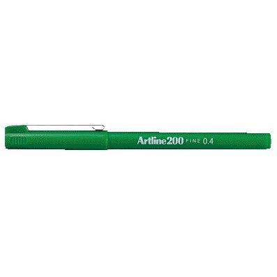 Artline - Fineliner 200 redondo fino verde | 12 piezas