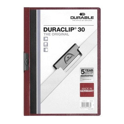 Durevole: cartella con clip Duraclip A4 3 mm 30 fogli di melanzane