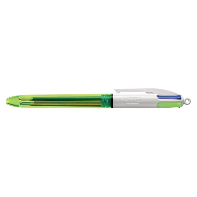 Bic - Balpen 4kleuren fluo | 12 stuks