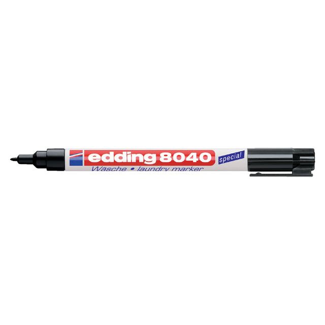 Edding - Viltstift edding 8040 wasgoed rond zwart 1mm