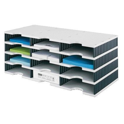 Styro - Set scomparti doc A4 12 scomparti nero/grigio