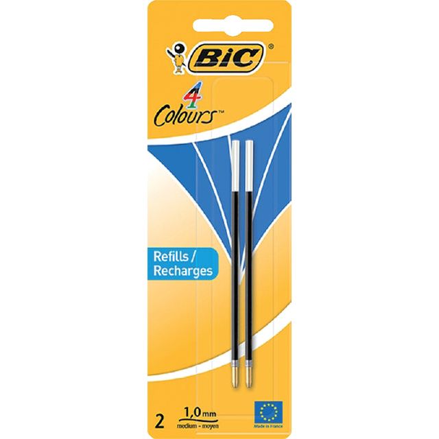 Bic - vulling voor balpen 4 Colours Medium, blister met 2 stuks, blauw