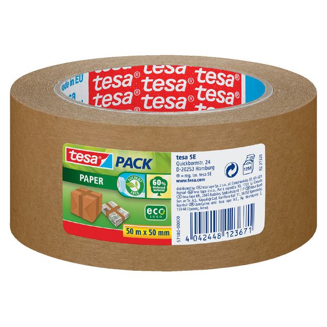 Tesa - Verpakkingse 50mmx50m eco papier | 6 stuks