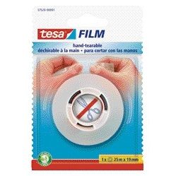Tesa - Film adhésif® 25mx19mm déchirable à la main transparent | 6 pièces