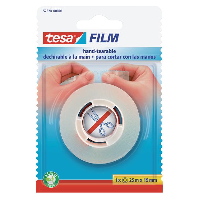 Tesa - Packbandfilm 25mx19mm Handscheiable Tr | Blasen Sie ein 1 Stück | 6 Stück