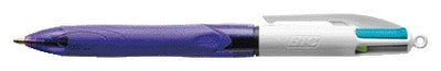 BIC -  Balpen  4kleuren grip fashion m paars | 12 stuks
