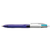 Bic - Bolígrafo 4 colores grip fashion violeta medio | 12 piezas