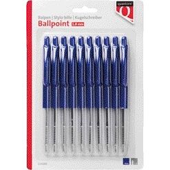 Quantore - Bolígrafo pulsador azul 10 piezas