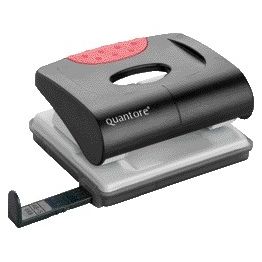 Quantore - Base perforadora 2 agujeros 20 hojas negro