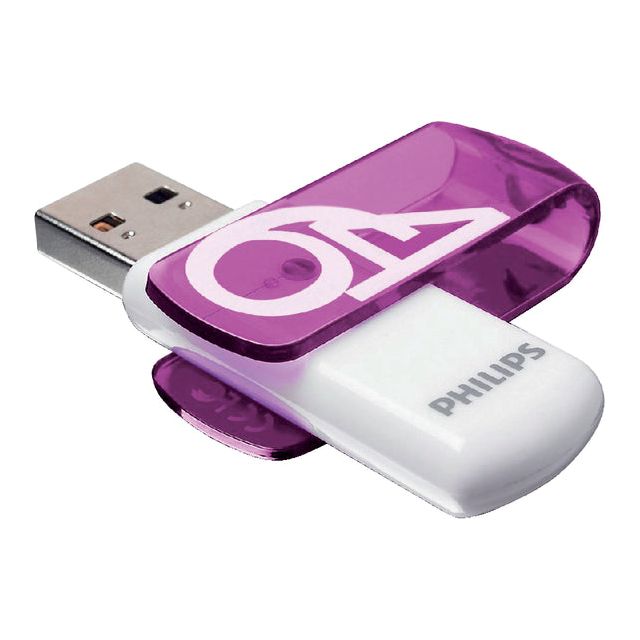 Philips - Stick USB Philips 2.0 Vivid 64 Go violet | Blister un 1 morceau