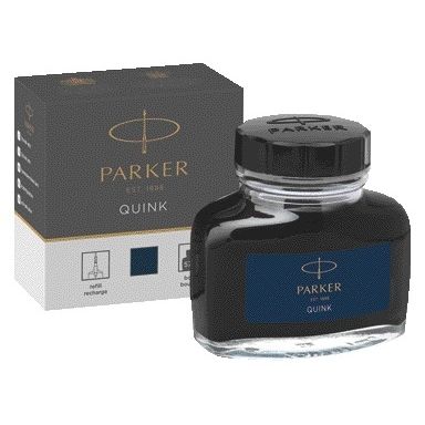 Parker - Pluma estilográfica tinta quink permanente 57ml azul/negro | 48 piezas