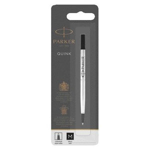 Parker -  Rollerpenvulling Quink medium zwart blister à 1 stuk | 12 stuks