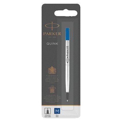 Parker -  Rollerpenvulling  quink m blister blauw
