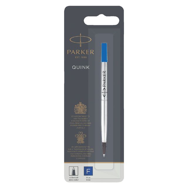 Parker - Rollerpen Remplissage Parker Quink F Blue | Blister une pièce 1 | 12 pièces