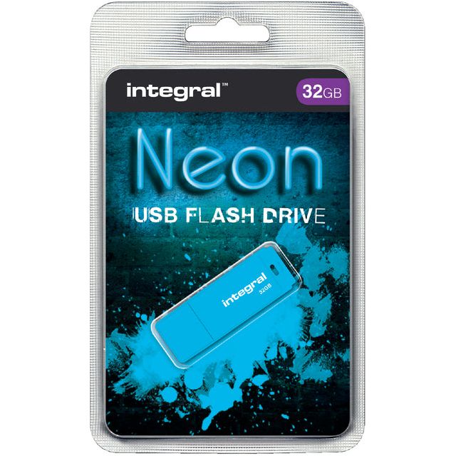 Integral - USB Stick intégral FD 32 Go Blue néon | Blister un 1 morceau