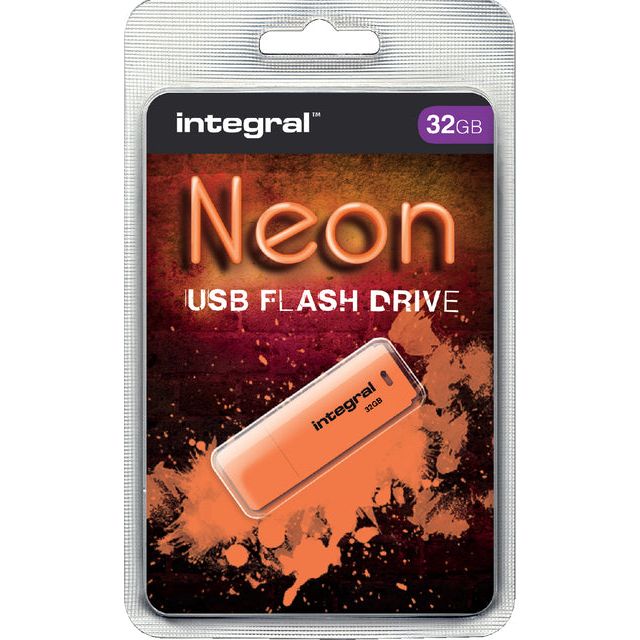 Integral - USB Stick Integral FD 32 GB Neon Oranje | Blasen Sie ein 1 Stück