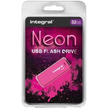 Integral - USB stick 2.0 32GB neon pink