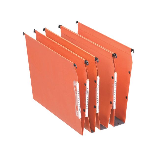 Esselte - Hangmap Orgarex Dual lateraal 30mm oranje | 25 stuks