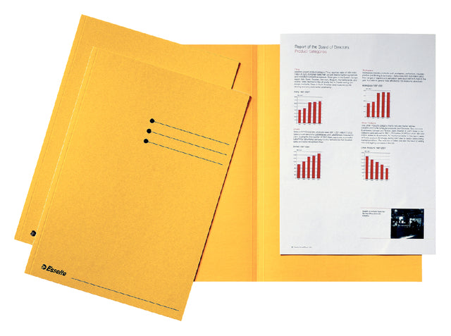 Esselte - dossiermap geel, karton van 180 g/m², pak van 100 stuks