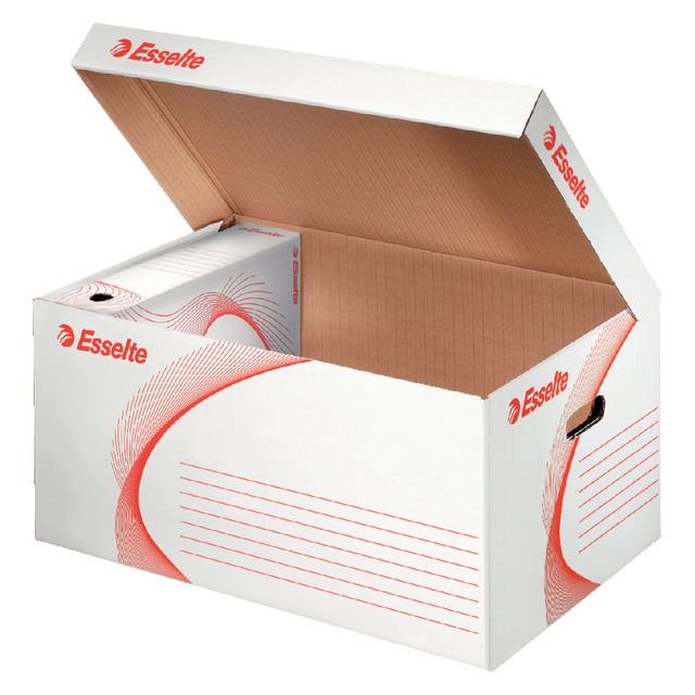 Esselte - Boîte d'archive avec couvercle Esselte 365x250x550mm blanc | Boîte extérieure une pièce de 10