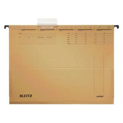 Leitz - Hanging file Alpha A4 with bellows 348x260mm natural brown | 25 pieces