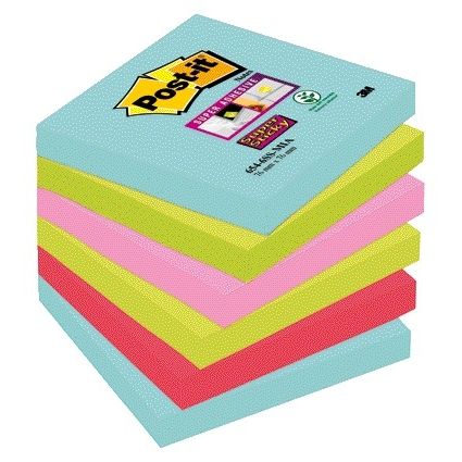 Post-it - Bloc mémo 654 super collant 76x76mm cosmique