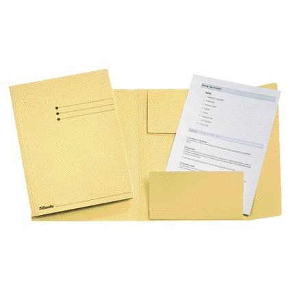 Esselte -  Dossiermap  a4 3klep manilla 275gr geel | 50 stuks