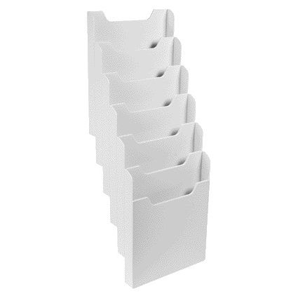 Exacompta - Wall brochure holder A4 6-compartments portrait gray