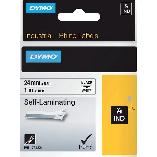 Dymo - Labele Rhino 1734821 viny 24mmx5.5m zwart op wit