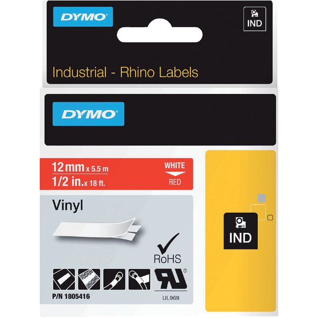 DYMO - Kennzeichnung Dymo Rhino Industrial Vinyl 12mm rot | 1 Stück