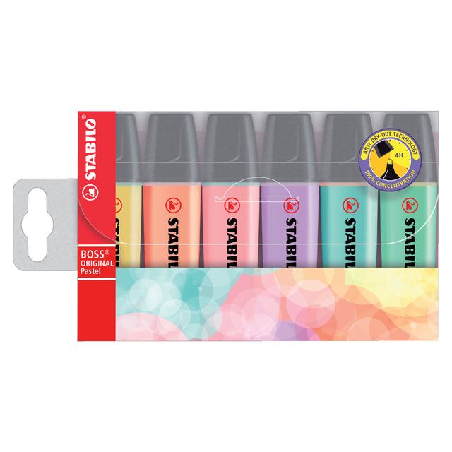 Stabilo - Marking Marker Boss 70/6 6st Pastel Assorti | Endui un 6 pièces | 5 pièces