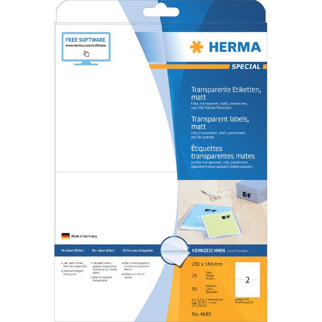 Herma - Herma 4683 210x148mm Label 50st | Blister une feuille de 25