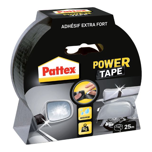 Pattex - Rouvre adhésif Pattex 50mmx25m Power E Black | Pièce un 1 rouleau